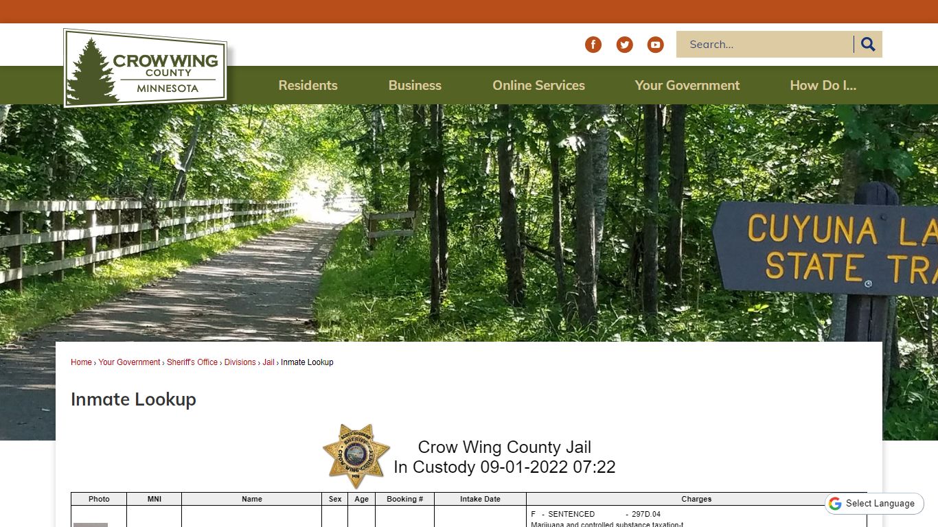 Inmate Lookup | Crow Wing County, MN - Official Website